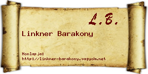 Linkner Barakony névjegykártya